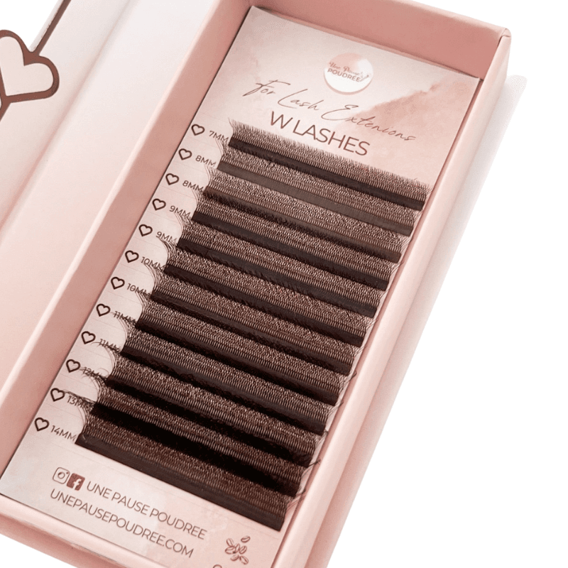 Cils en W 5D BROWN 0.07 C ou CC de 7 à 14 ou 7-14 mixt